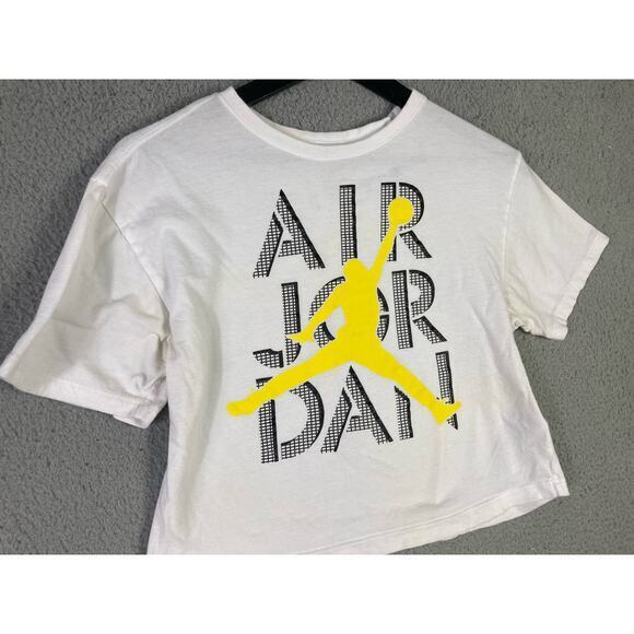 Jordan Girls' Air Jordan Stack T-Shirt‎ Youth Size L 12-13 White Graphic Cropped - Picture 3 of 6